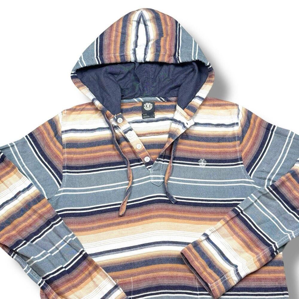 Element Striped Hoodie - Blue, Brown, White